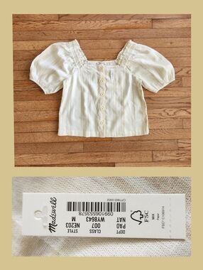 Madewell Crop Shirt Size Medium